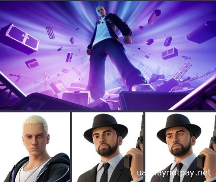У Fortnite з'явиться Емінем - судячи з усього, його додадуть у гру 2 грудня в рамках нового івенту  Офіційного анонсу поки не було, але у файлах гри знайшли арт і кілька модельок